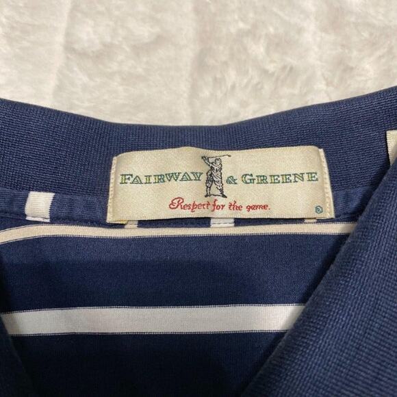 SALE  Fairway & Greene Navy Blue Golf Short Sleeve Polo Men's Size Large - Picture 3 of 11